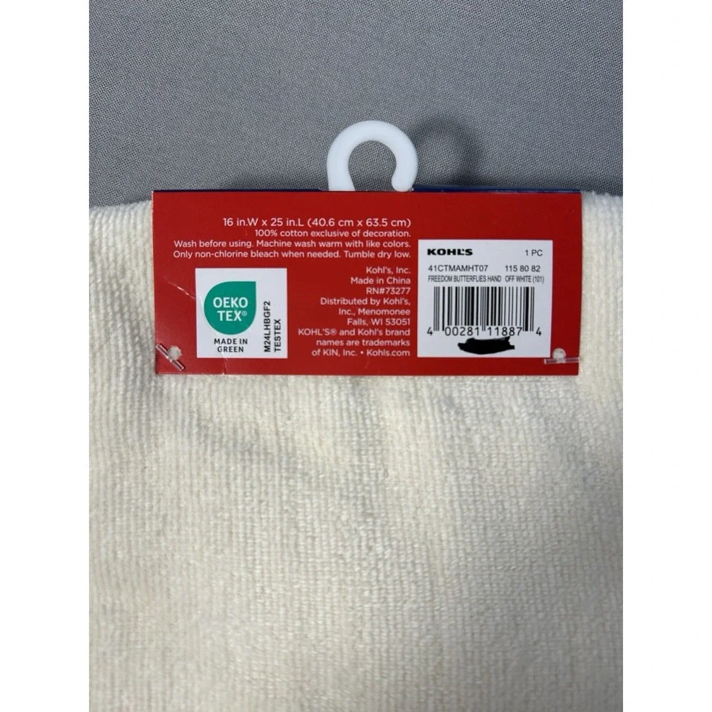 Kohl's OEKO TEX Celebrate Together Americana Freedom hand Towel 16